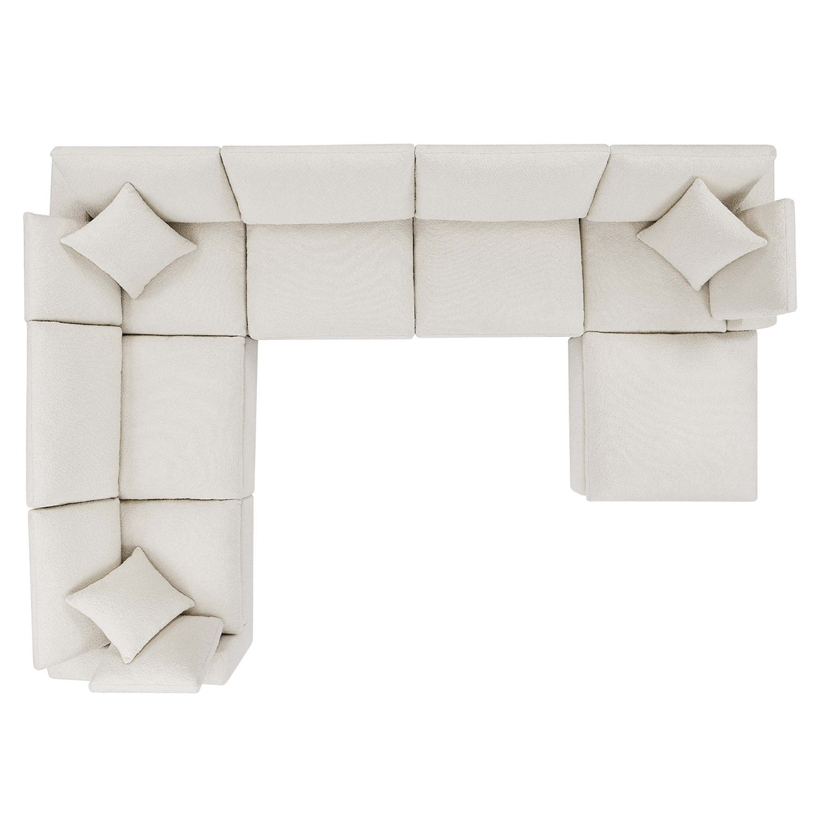 Commix 7-Piece Down Filled Overstuffed Boucle Sectional Sofa - Ivory