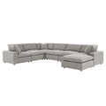 Commix 7-Piece Down Filled Overstuffed Boucle Sectional Sofa - Light Gray