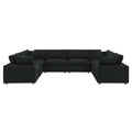 Commix 8-Piece Down Filled Overstuffed Boucle Fabric Sectional Sofa - Black
