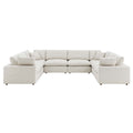 Commix 8-Piece Down Filled Overstuffed Boucle Fabric Sectional Sofa - Ivory