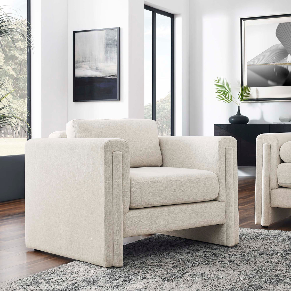 Visible Fabric Armchair - Ivory