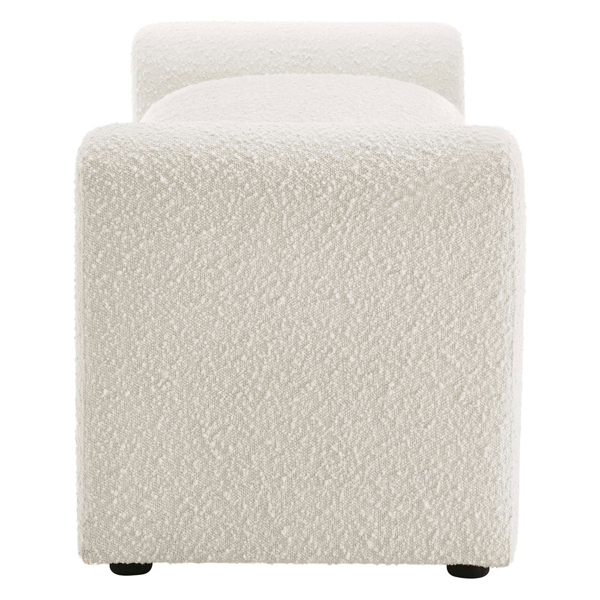 Waverly Boucle Fabric Bench - Ivory