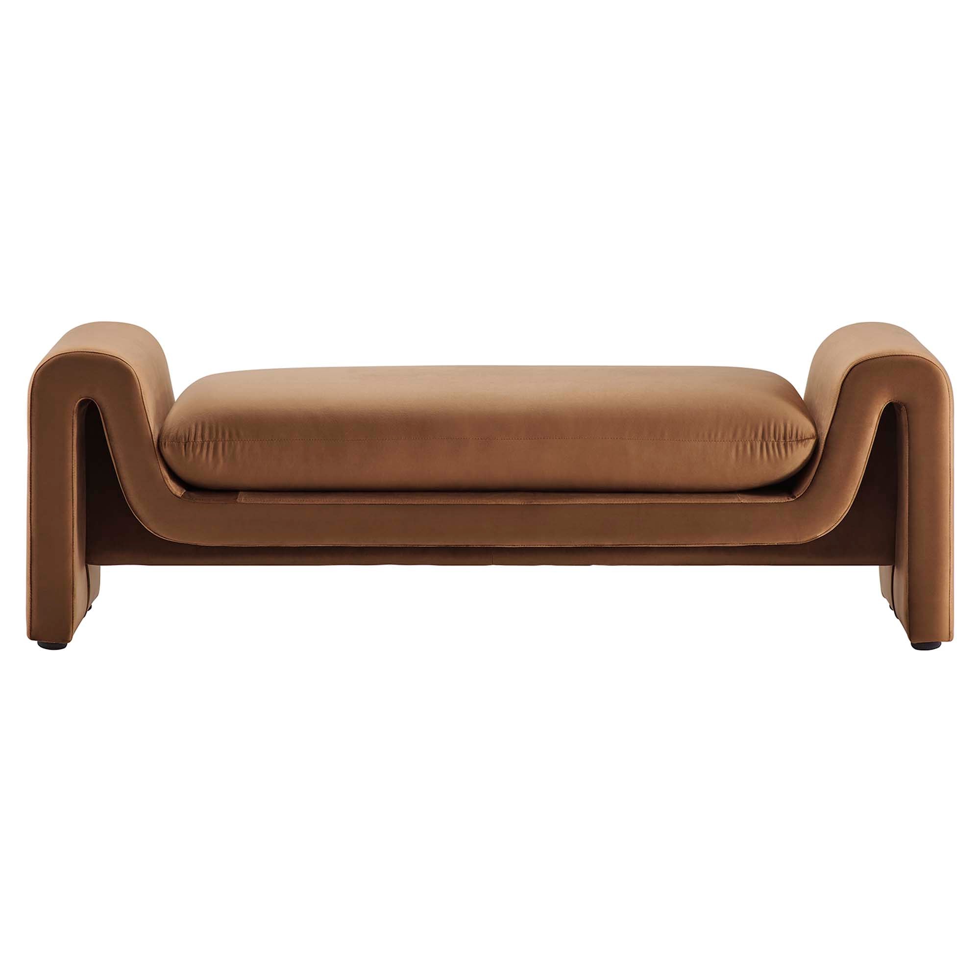 Waverly Performance Velvet Bench - Brown
