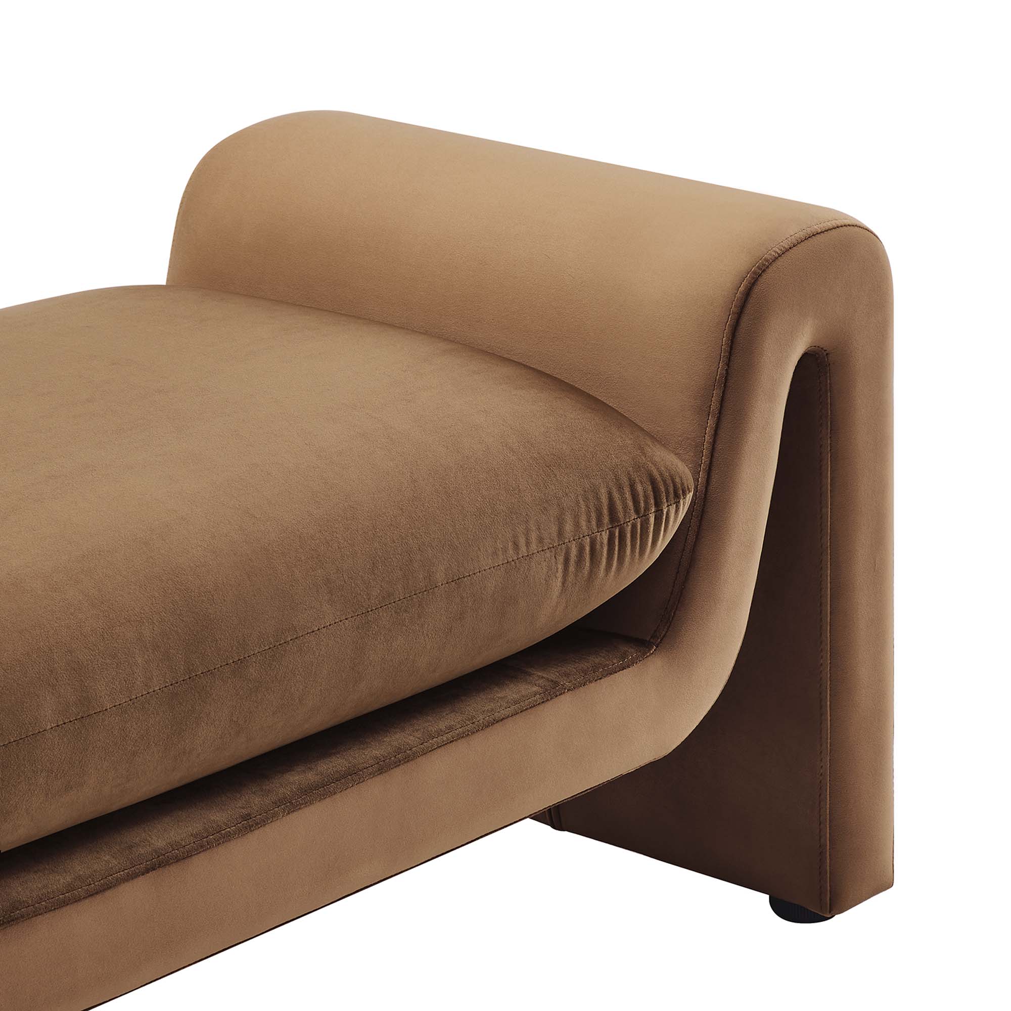 Waverly Performance Velvet Bench - Brown