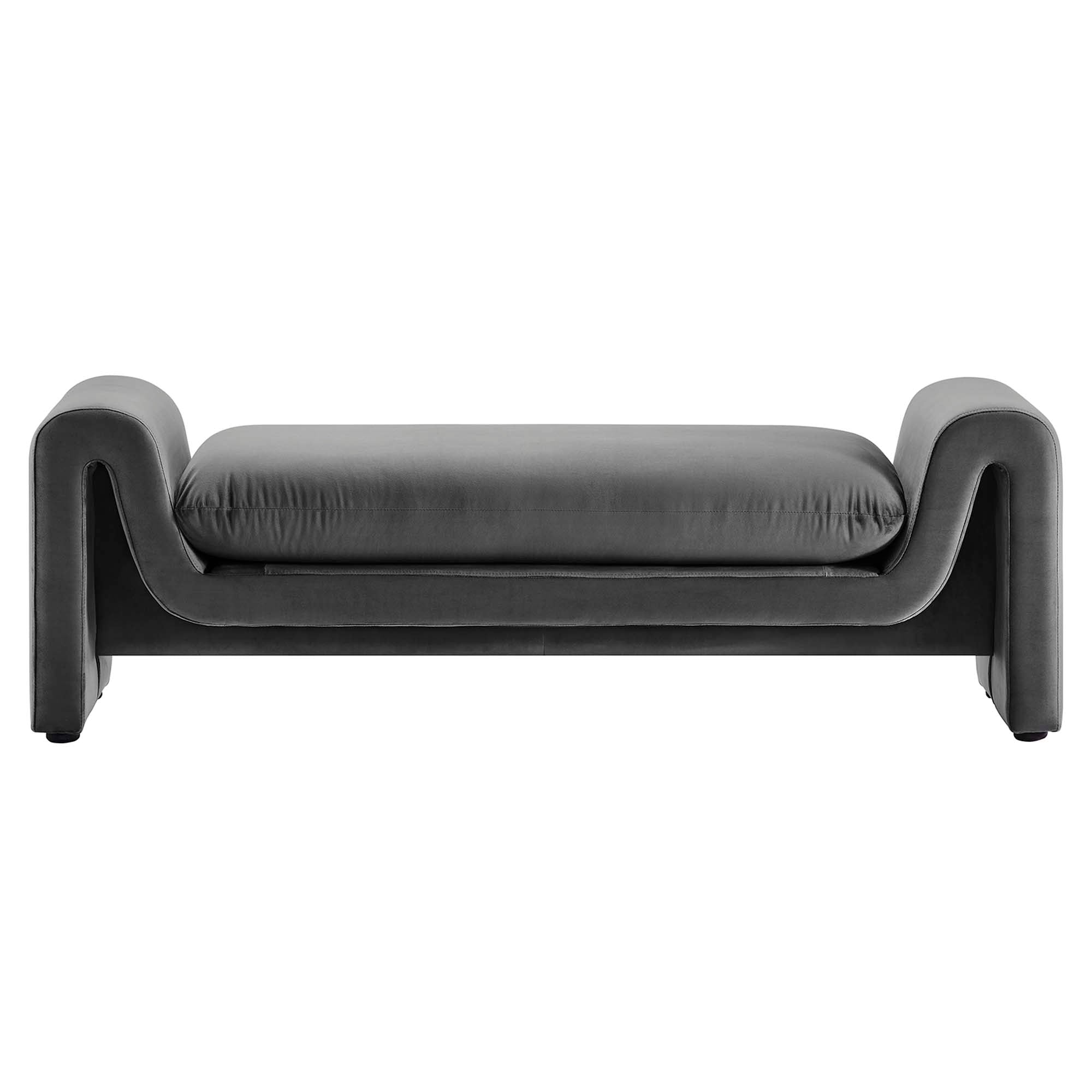 Waverly Performance Velvet Bench - Gray