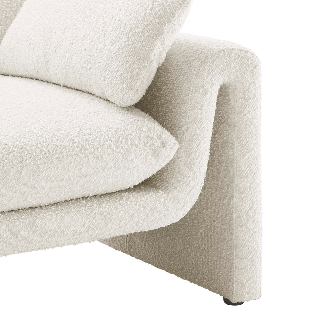 Waverly Boucle Fabric Sofa - Ivory