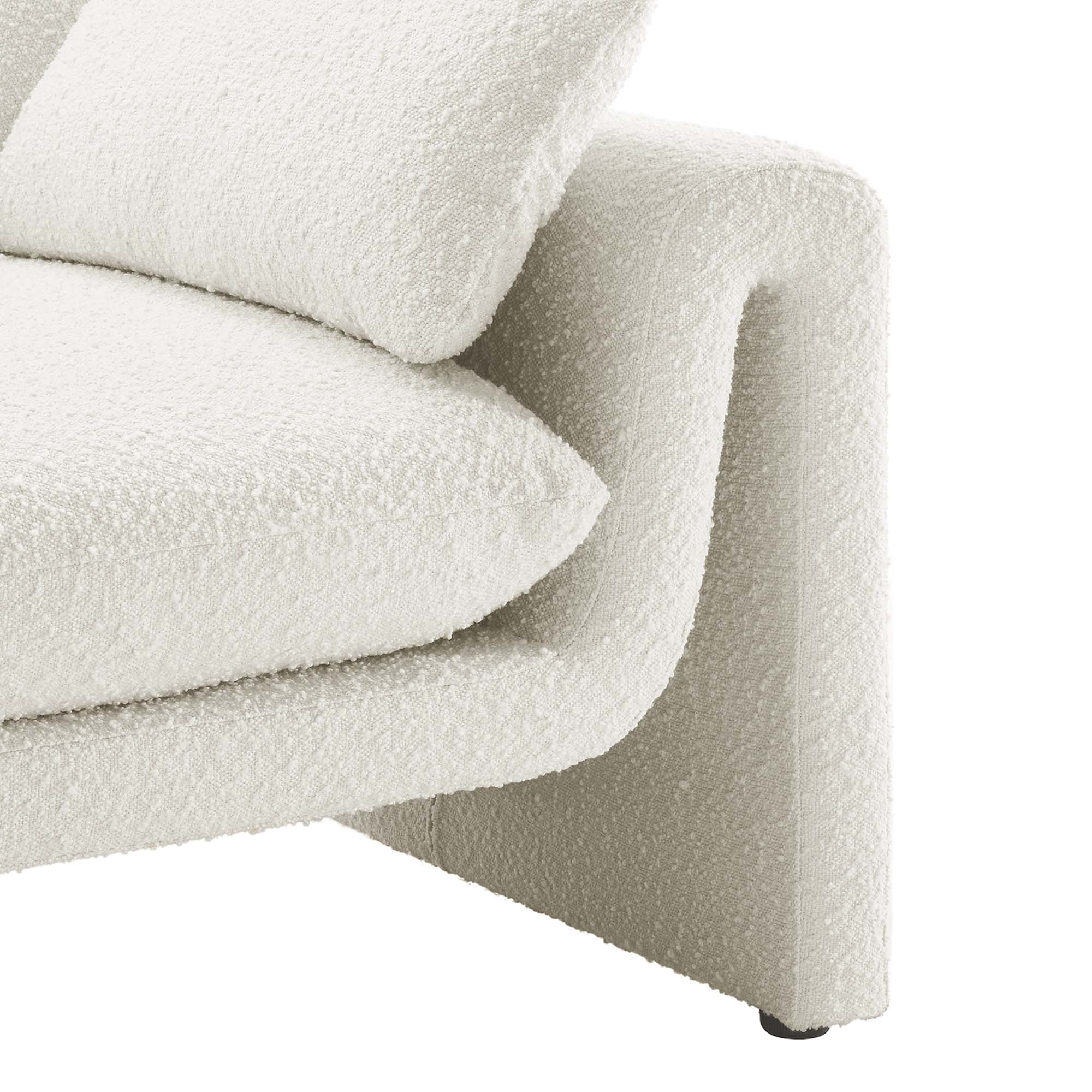 Waverly Boucle Fabric Sofa - Ivory
