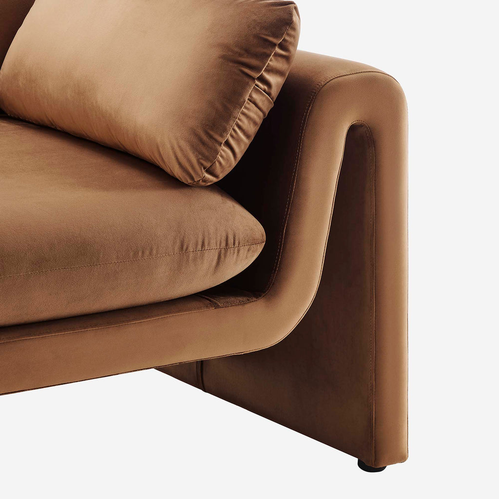Waverly Performance Velvet Sofa - Brown