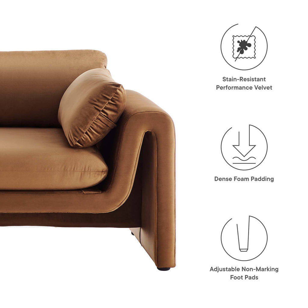 Waverly Performance Velvet Sofa - Brown