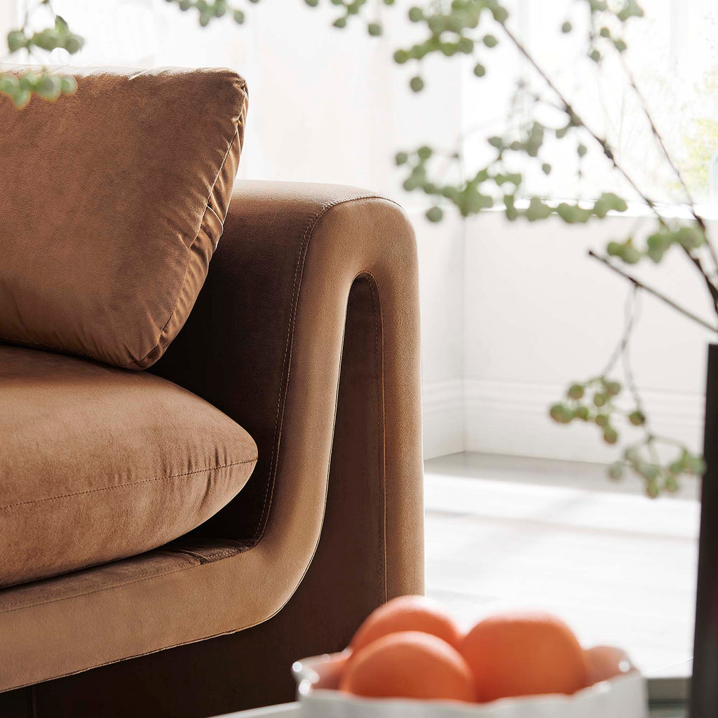 Waverly Performance Velvet Sofa - Brown