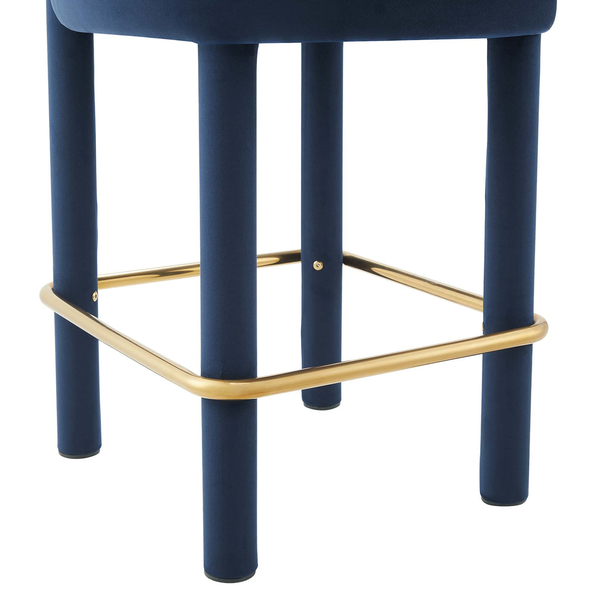 Toulouse Performance Velvet Counter Stool - Midnight Blue Gold