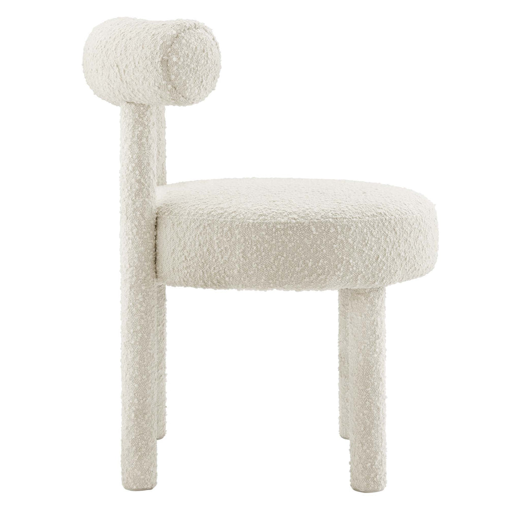 Toulouse Boucle Fabric Dining Chair - Ivory