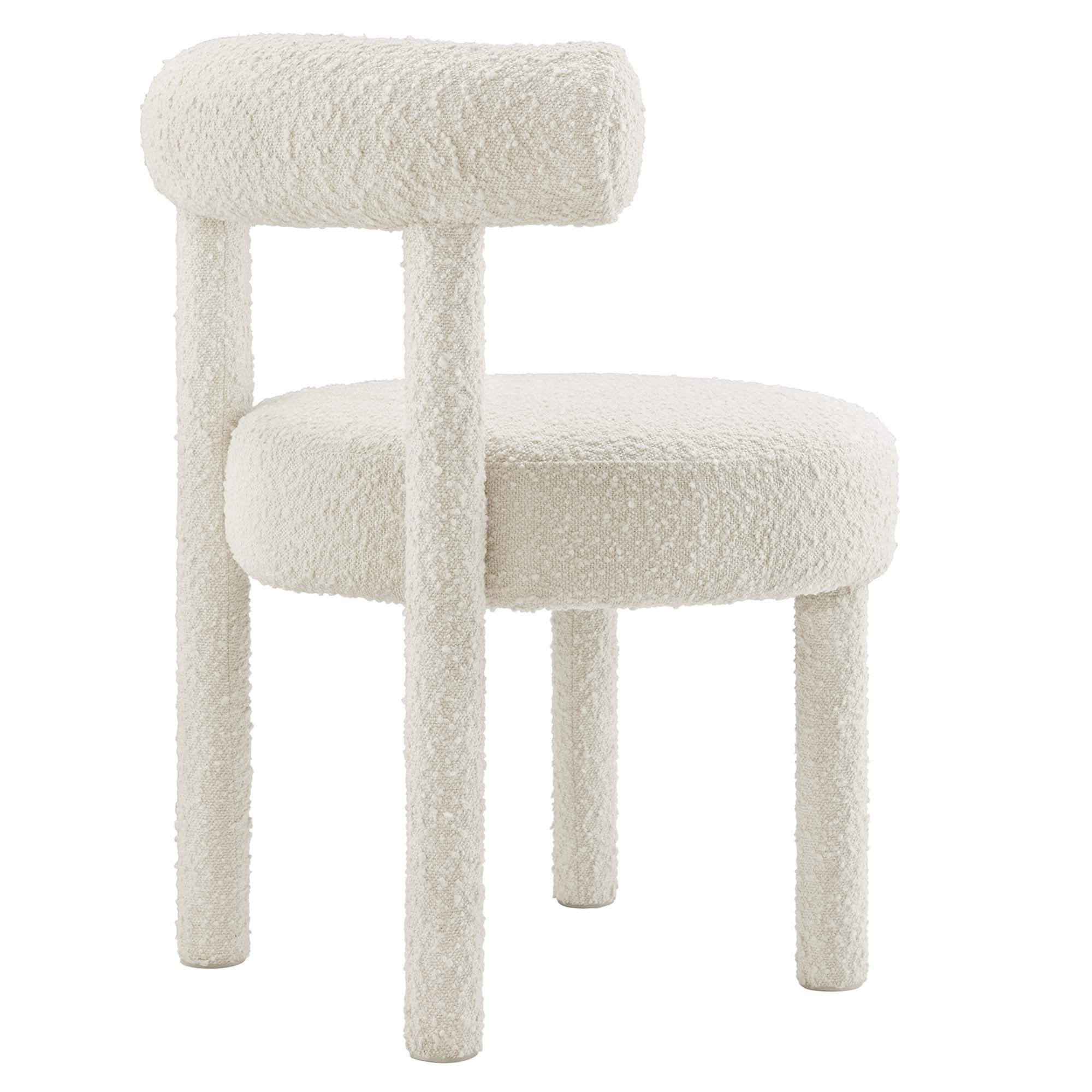 Toulouse Boucle Fabric Dining Chair - Ivory