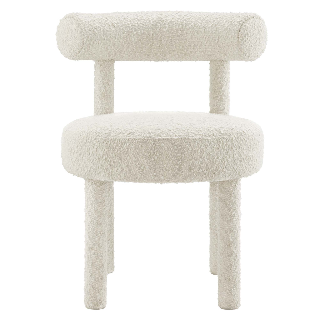 Toulouse Boucle Fabric Dining Chair - Ivory