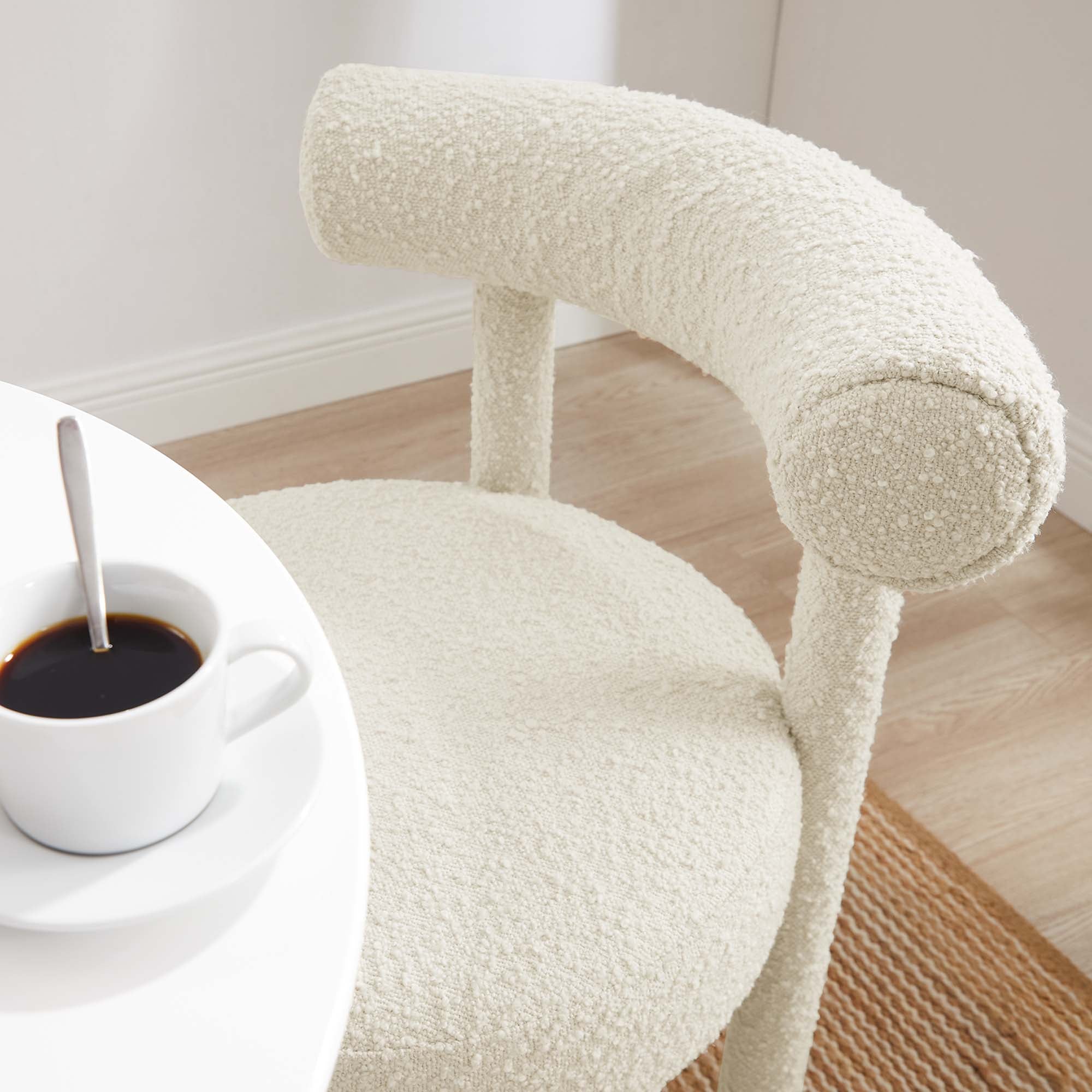 Toulouse Boucle Fabric Dining Chair - Ivory