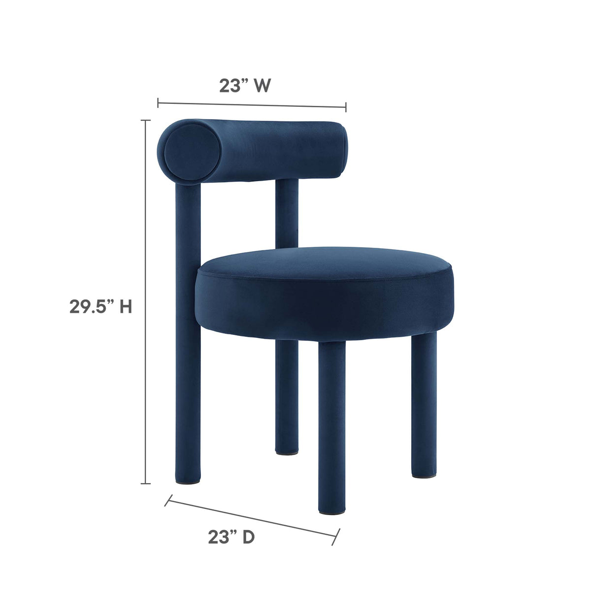 Toulouse Performance Velvet Dining Chair - Midnight Blue