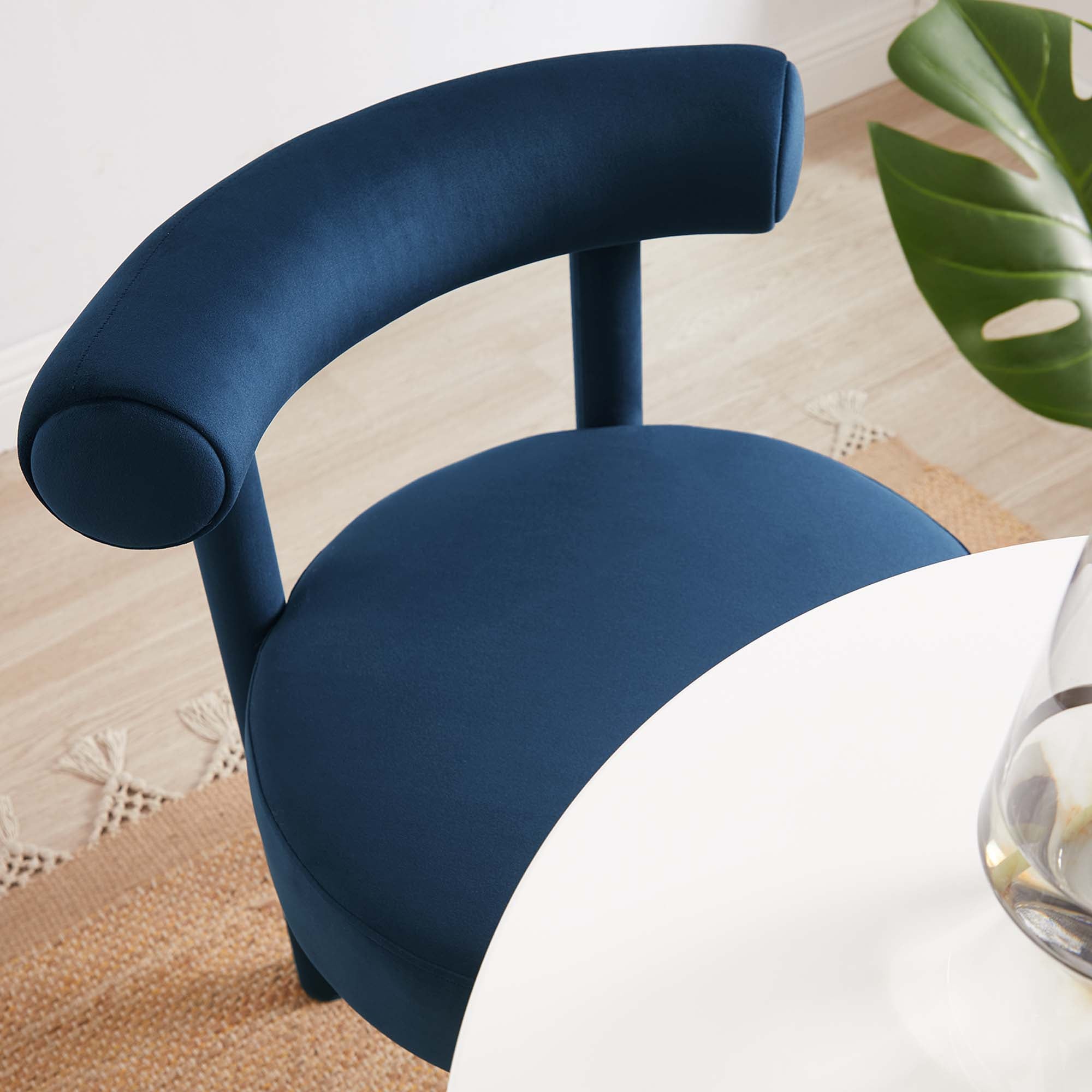 Toulouse Performance Velvet Dining Chair - Midnight Blue