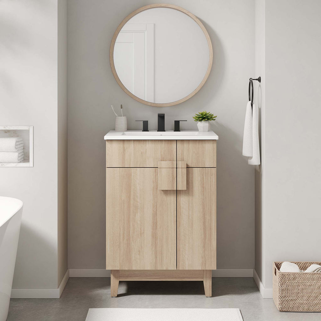 Miles 24" Bathroom Vanity Cabinet (Sink Basin Not Included) - Oak