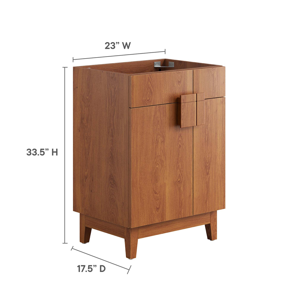 Miles 24" Bathroom Vanity Cabinet (Sink Basin Not Included) - Walnut