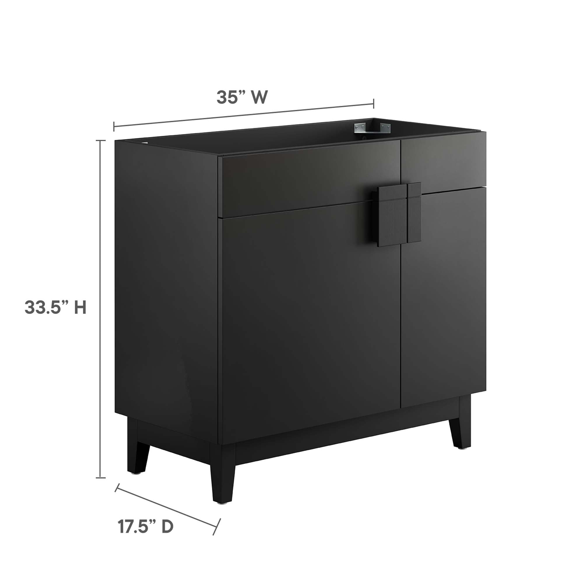 Miles 36" Bathroom Vanity Cabinet (Sink Basin Not Included) - Black
