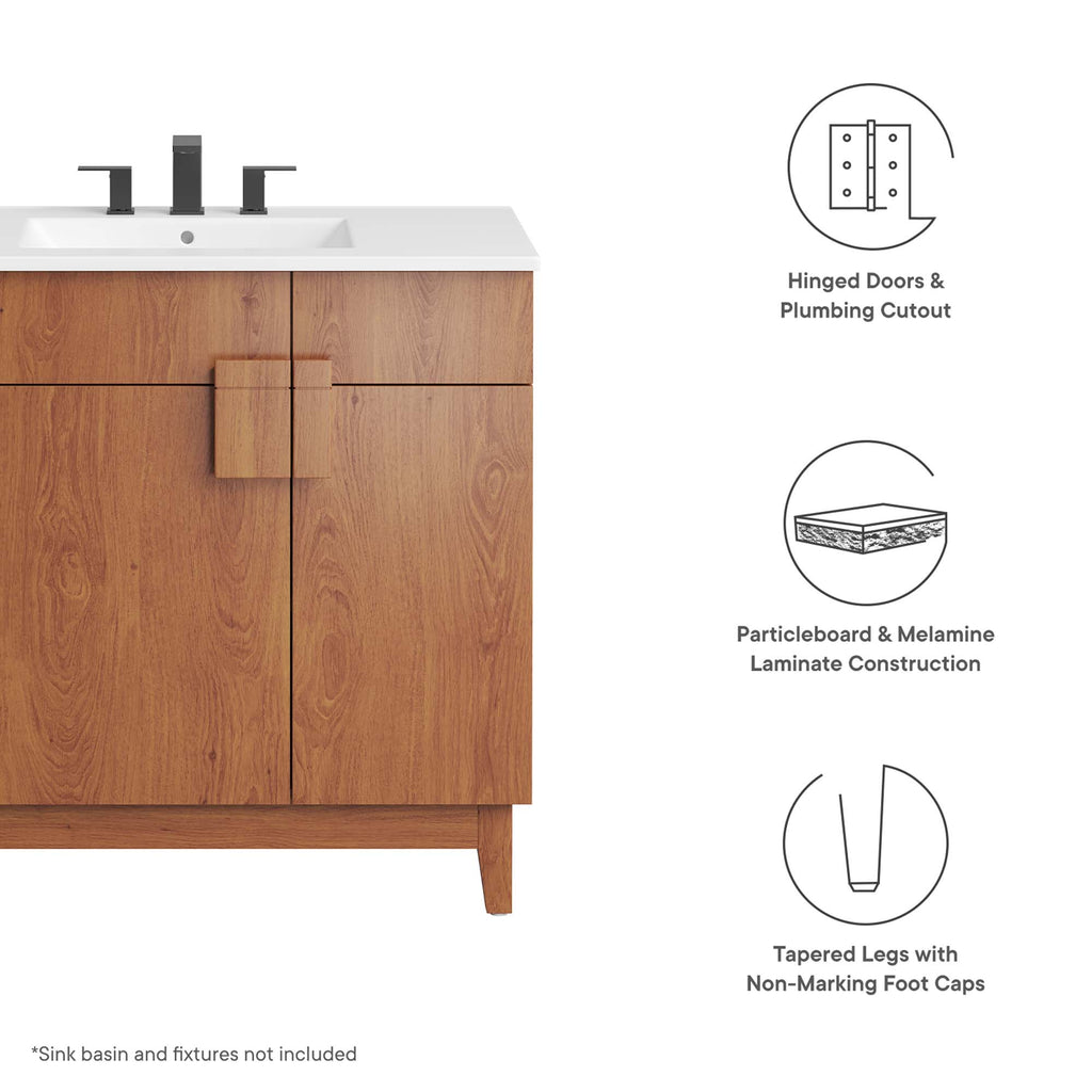 Miles 36" Bathroom Vanity Cabinet (Sink Basin Not Included) - Walnut