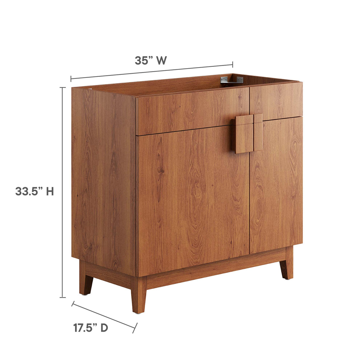 Miles 36" Bathroom Vanity Cabinet (Sink Basin Not Included) - Walnut