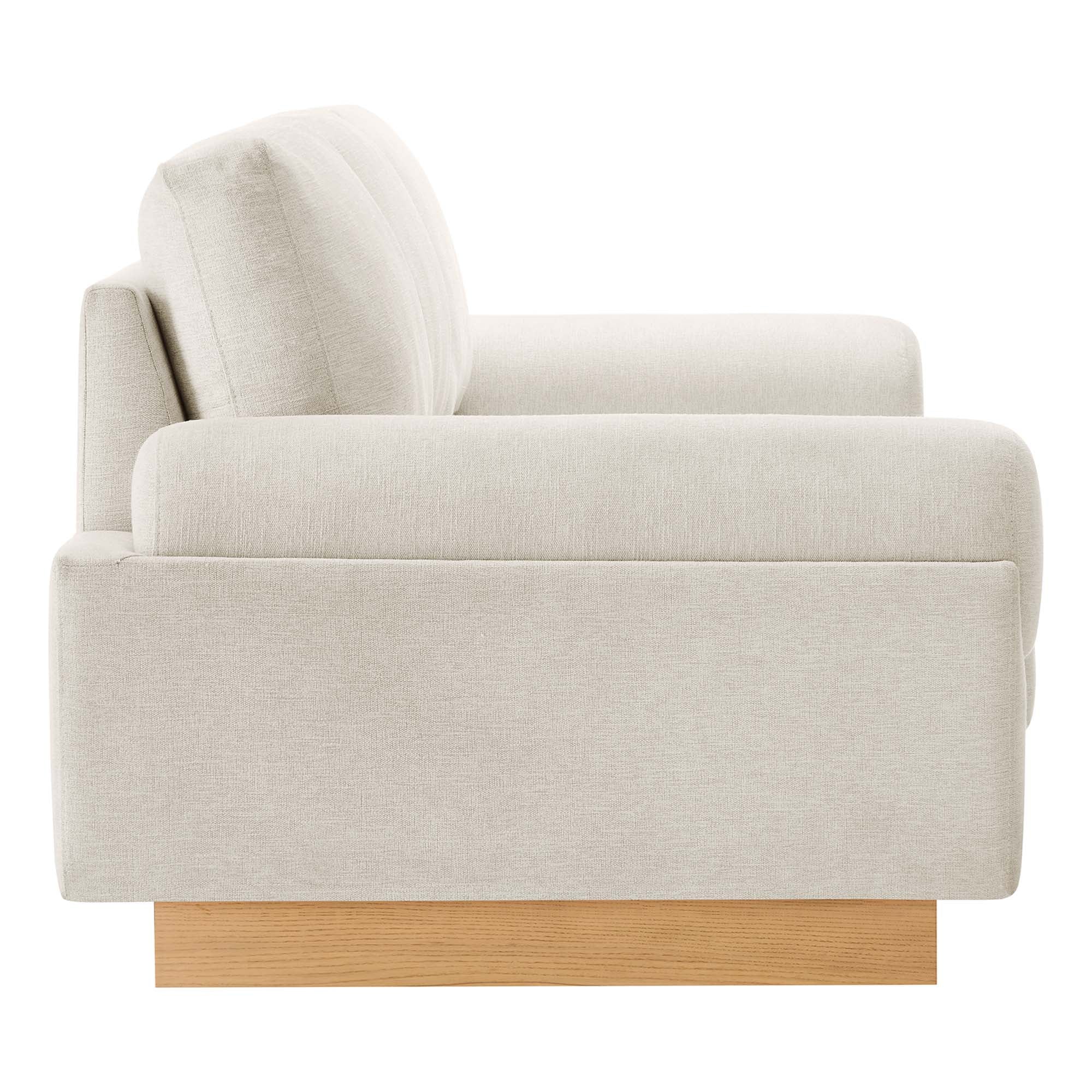 Oasis Upholstered Fabric Sofa - Ivory