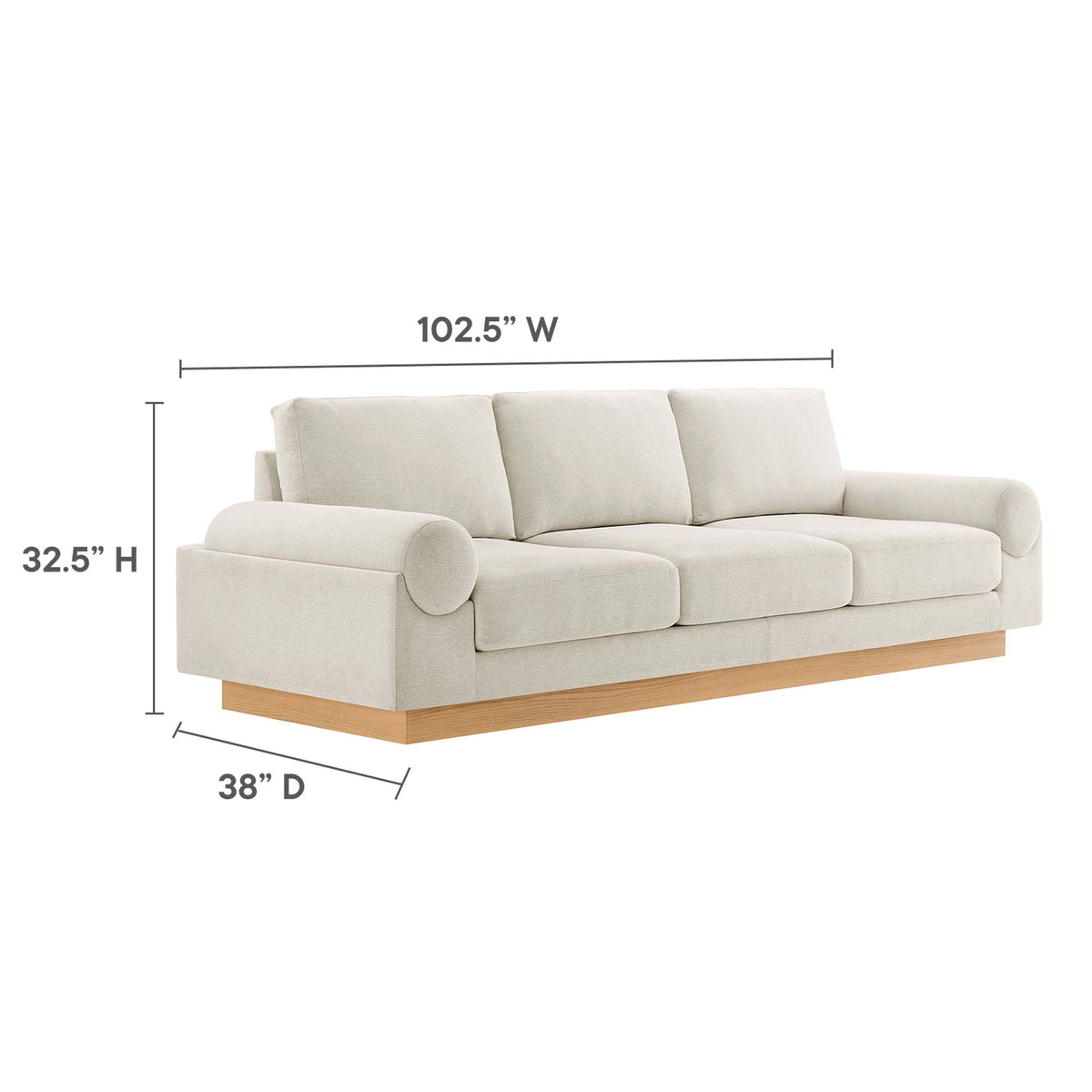 Oasis Upholstered Fabric Sofa - Ivory