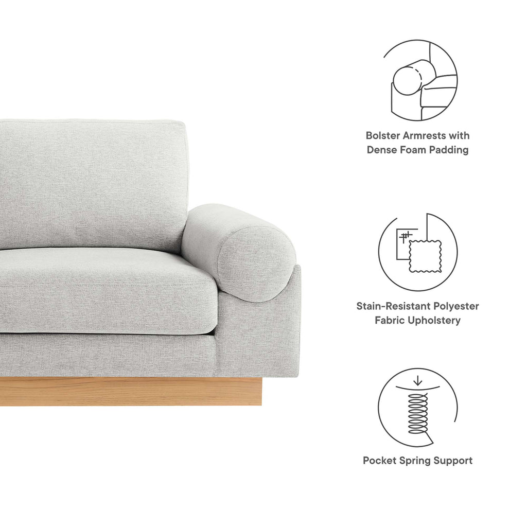 Oasis Upholstered Fabric Sofa - Light Gray