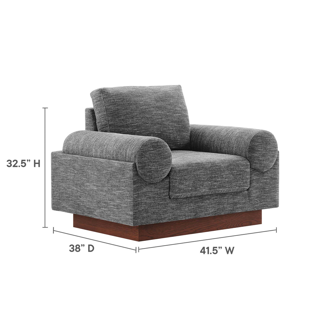 Oasis Upholstered Fabric Armchair - Gray