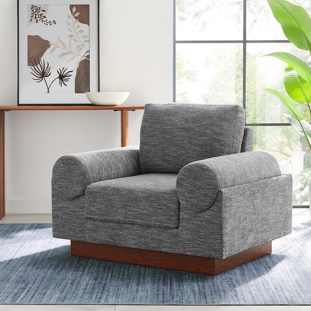 Oasis Upholstered Fabric Armchair - Gray