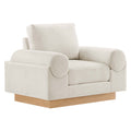 Oasis Upholstered Fabric Armchair - Ivory