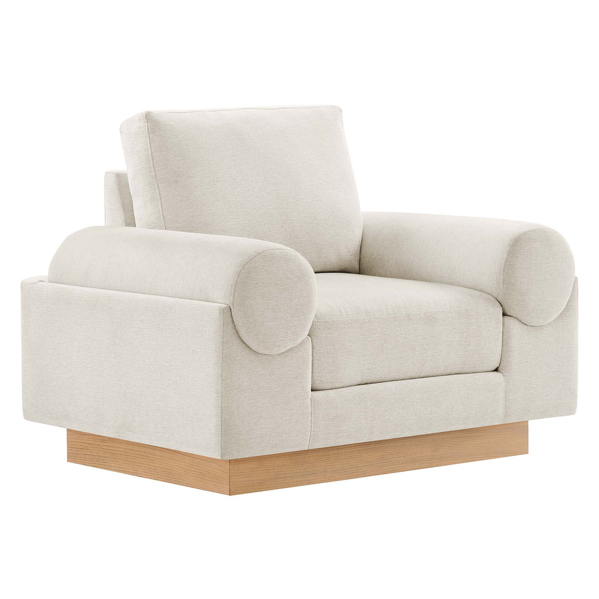 Oasis Upholstered Fabric Armchair - Ivory