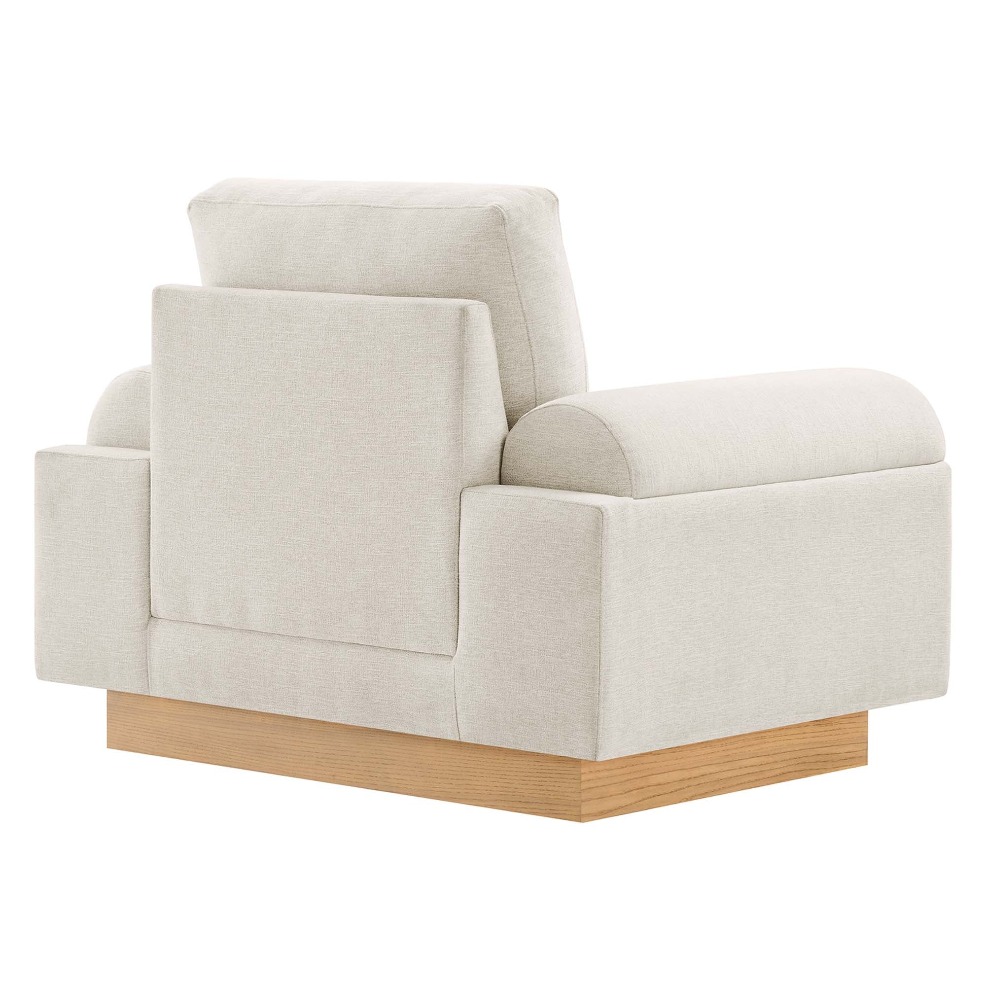 Oasis Upholstered Fabric Armchair - Ivory