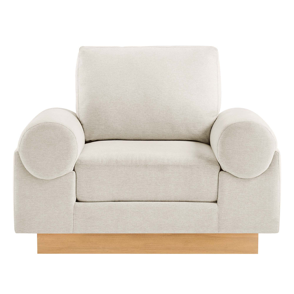 Oasis Upholstered Fabric Armchair - Ivory