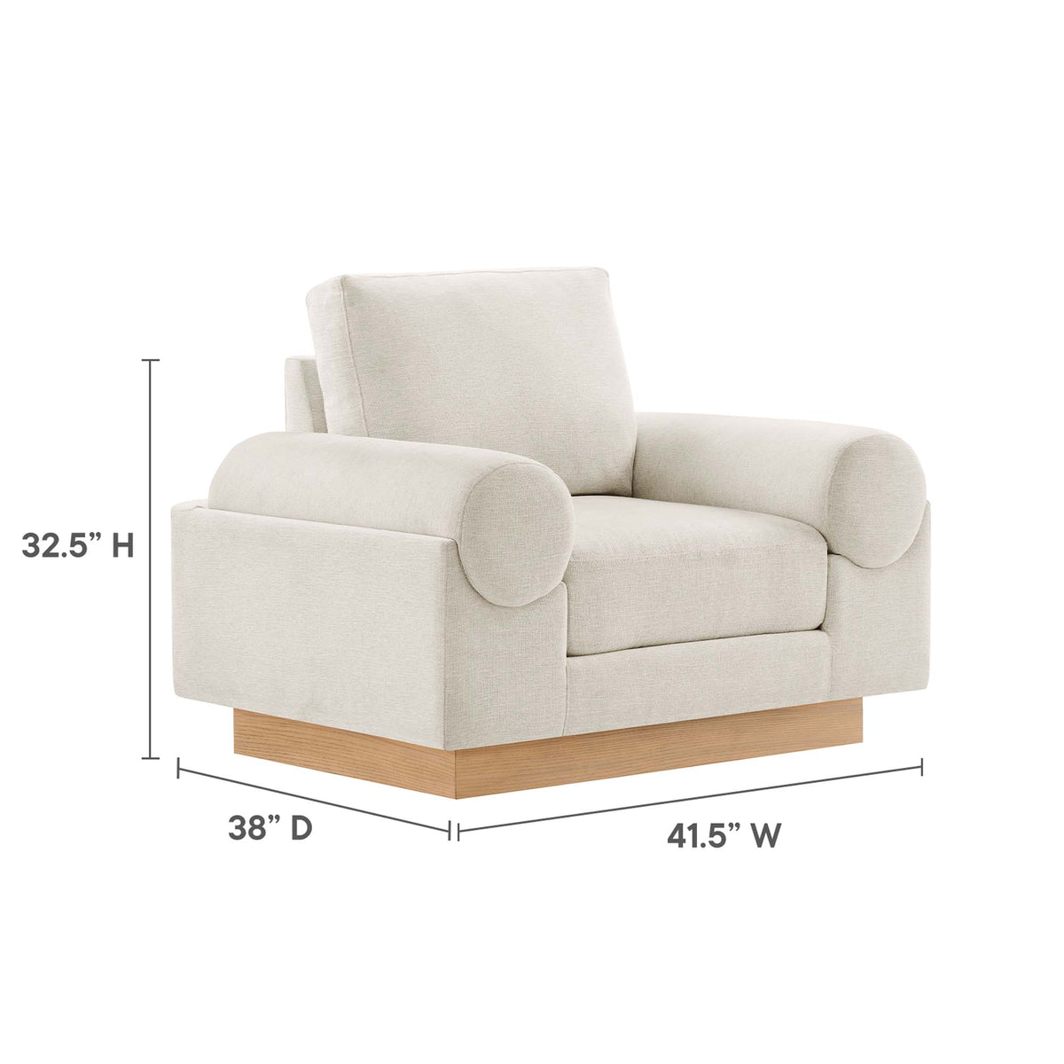 Oasis Upholstered Fabric Armchair - Ivory