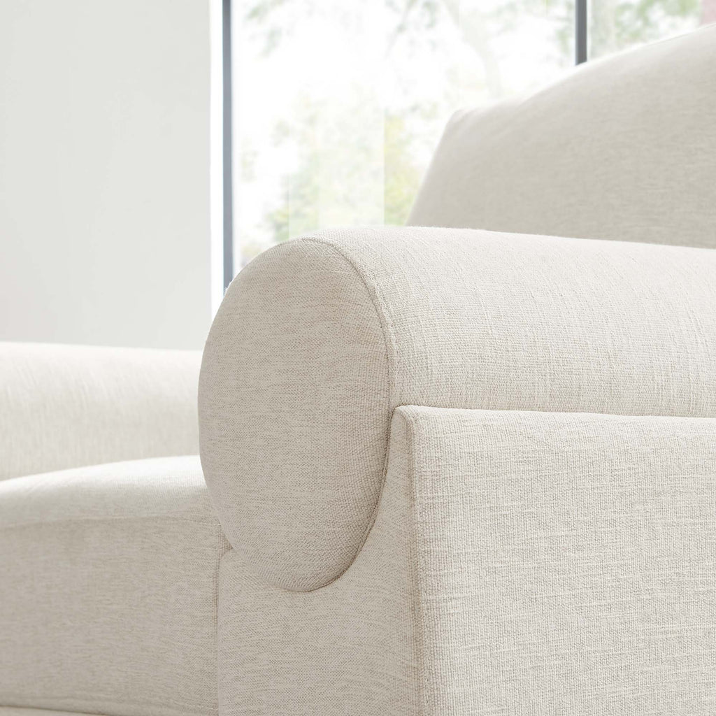 Oasis Upholstered Fabric Armchair - Ivory
