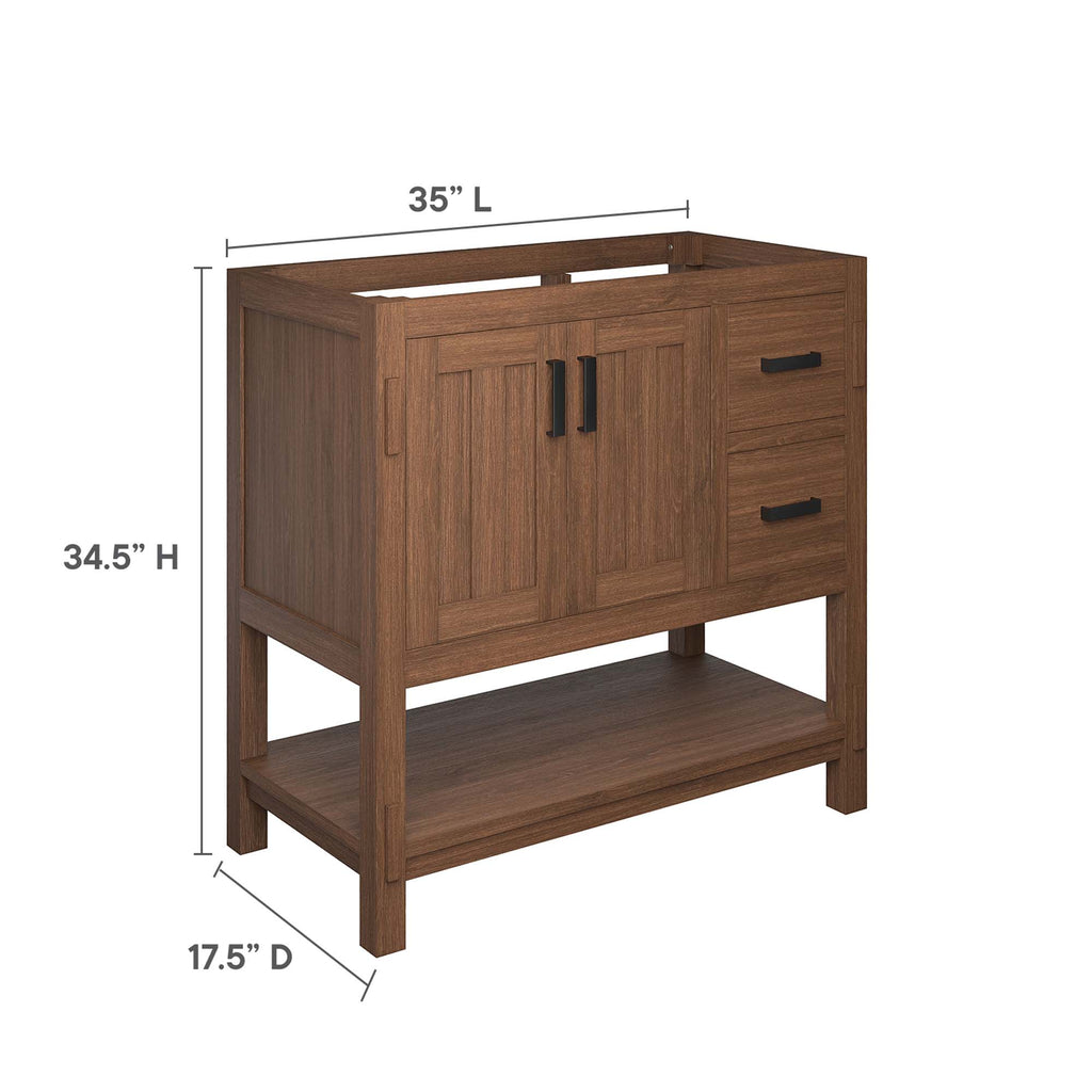 Ashlyn 36" Wood Bathroom Vanity Cabinet (Sink Basin Not Included) - Walnut