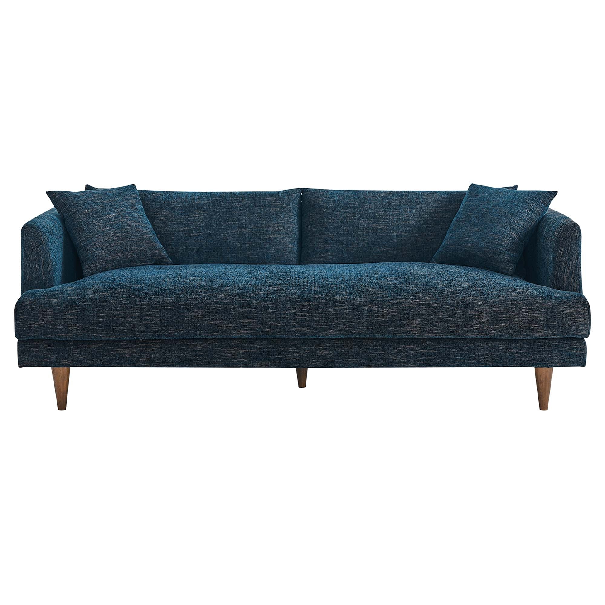 Zoya Down Filled Overstuffed Sofa - Navy Fabric