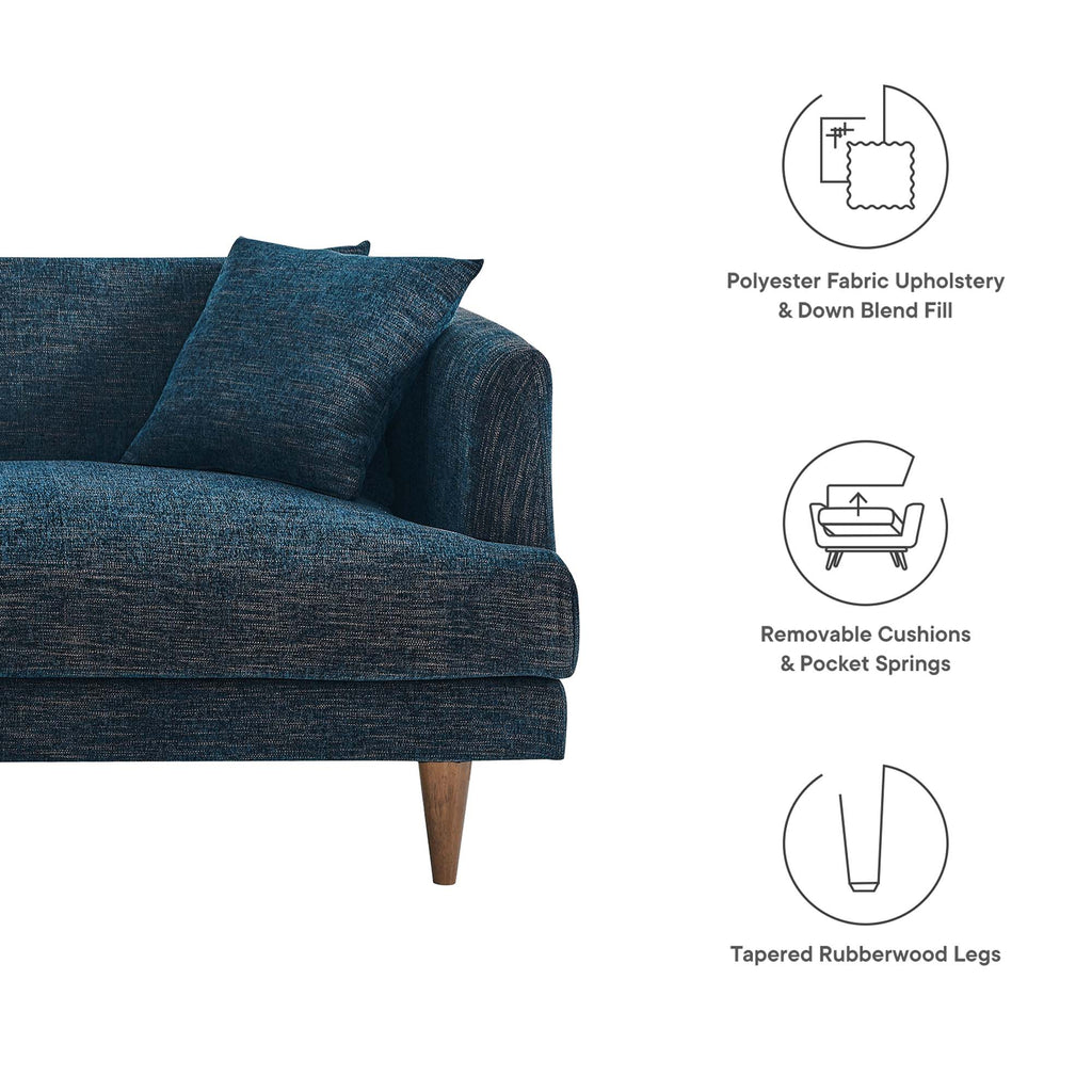 Zoya Down Filled Overstuffed Sofa - Navy Fabric