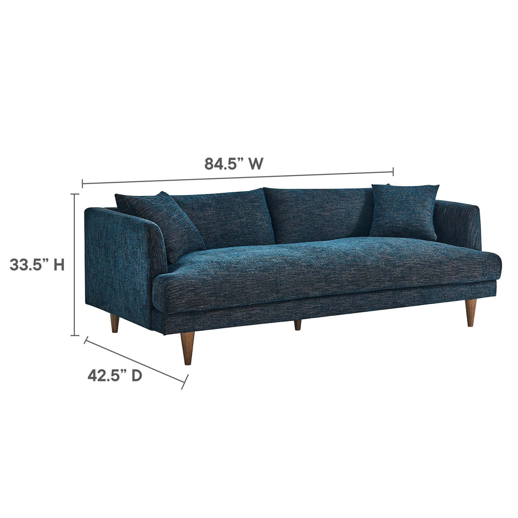 Zoya Down Filled Overstuffed Sofa - Navy Fabric