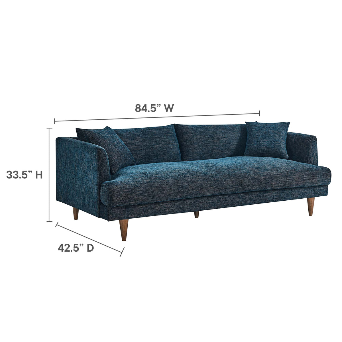 Zoya Down Filled Overstuffed Sofa - Navy Fabric