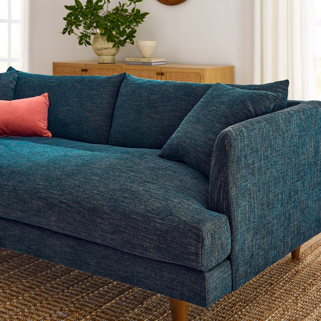 Zoya Down Filled Overstuffed Sofa - Navy Fabric