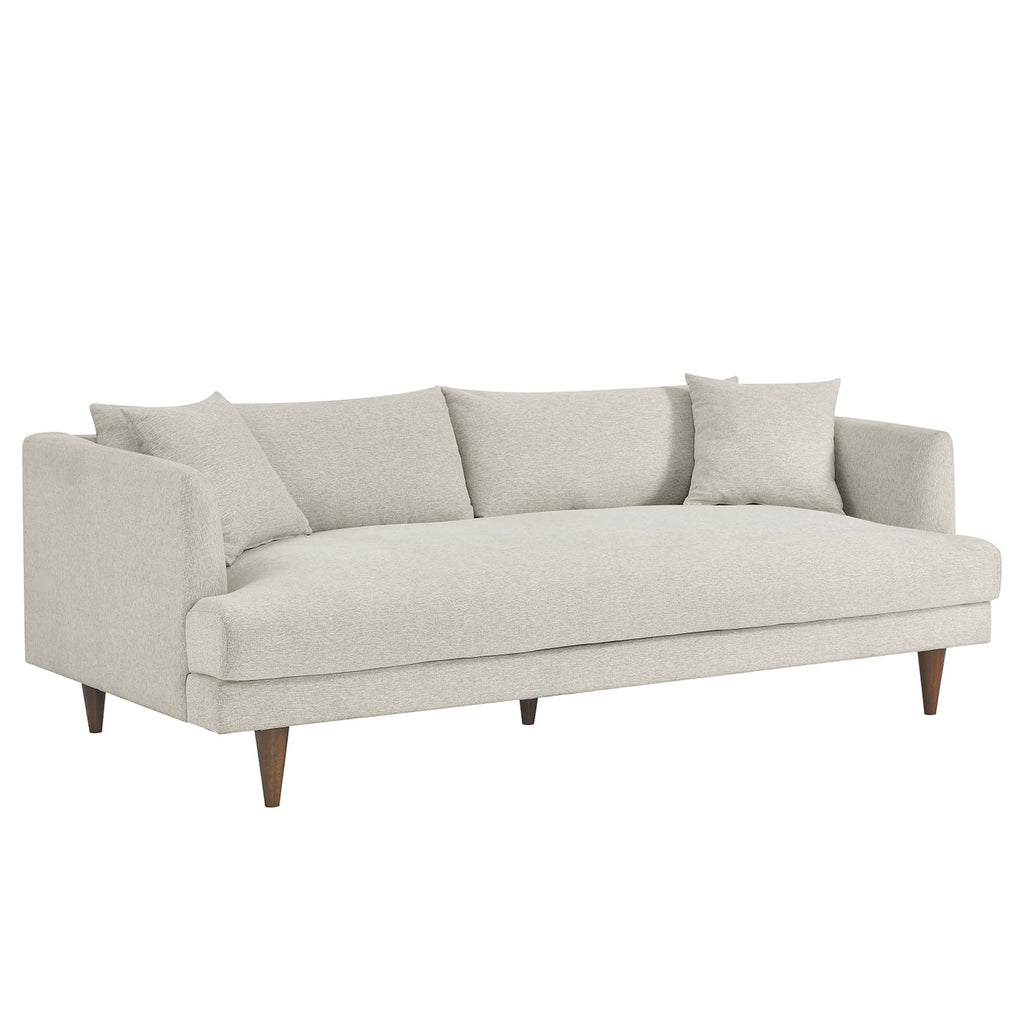 Zoya Down Filled Overstuffed Sofa - Ivory Fabric