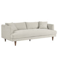Zoya Down Filled Overstuffed Sofa - Ivory Fabric