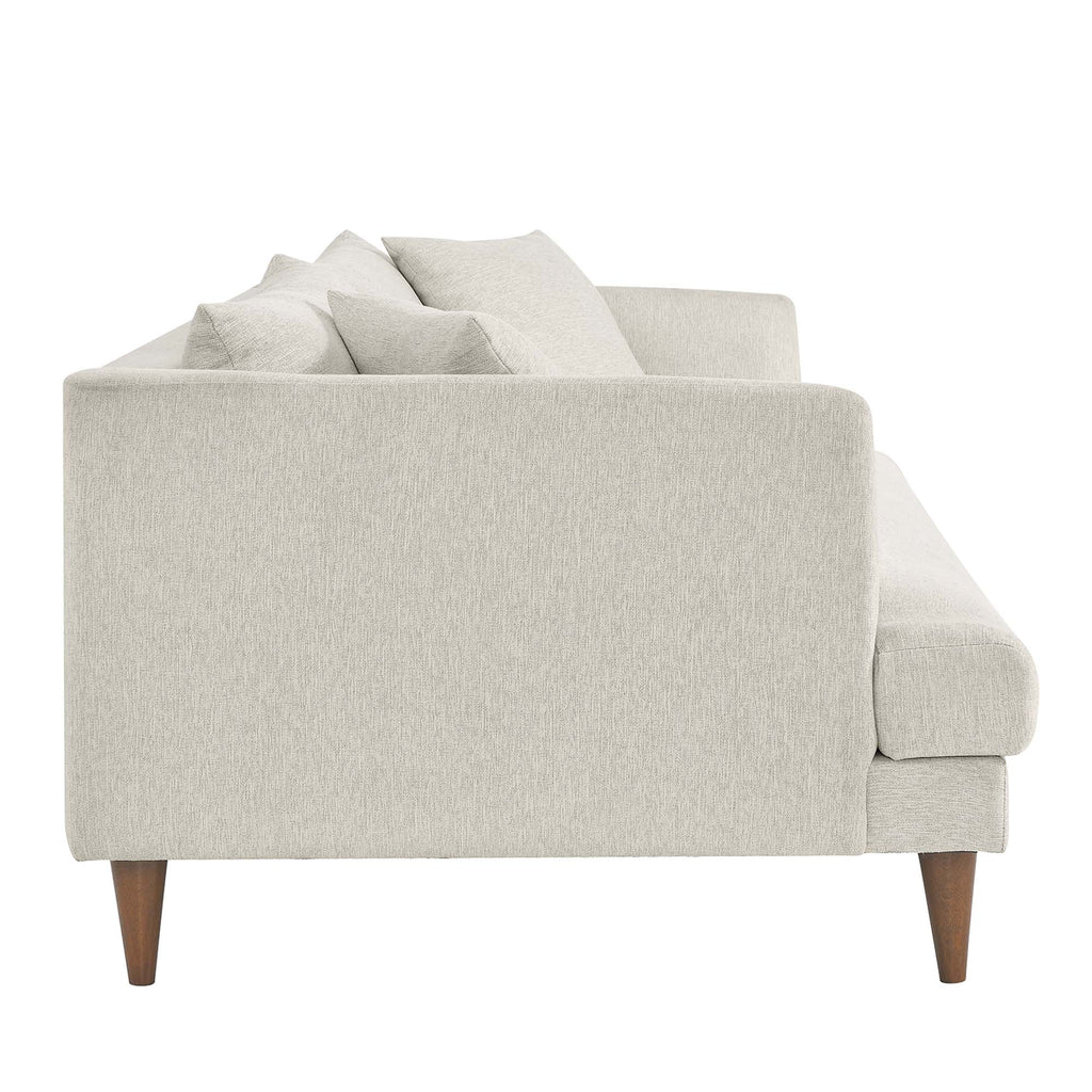 Zoya Down Filled Overstuffed Sofa - Ivory Fabric