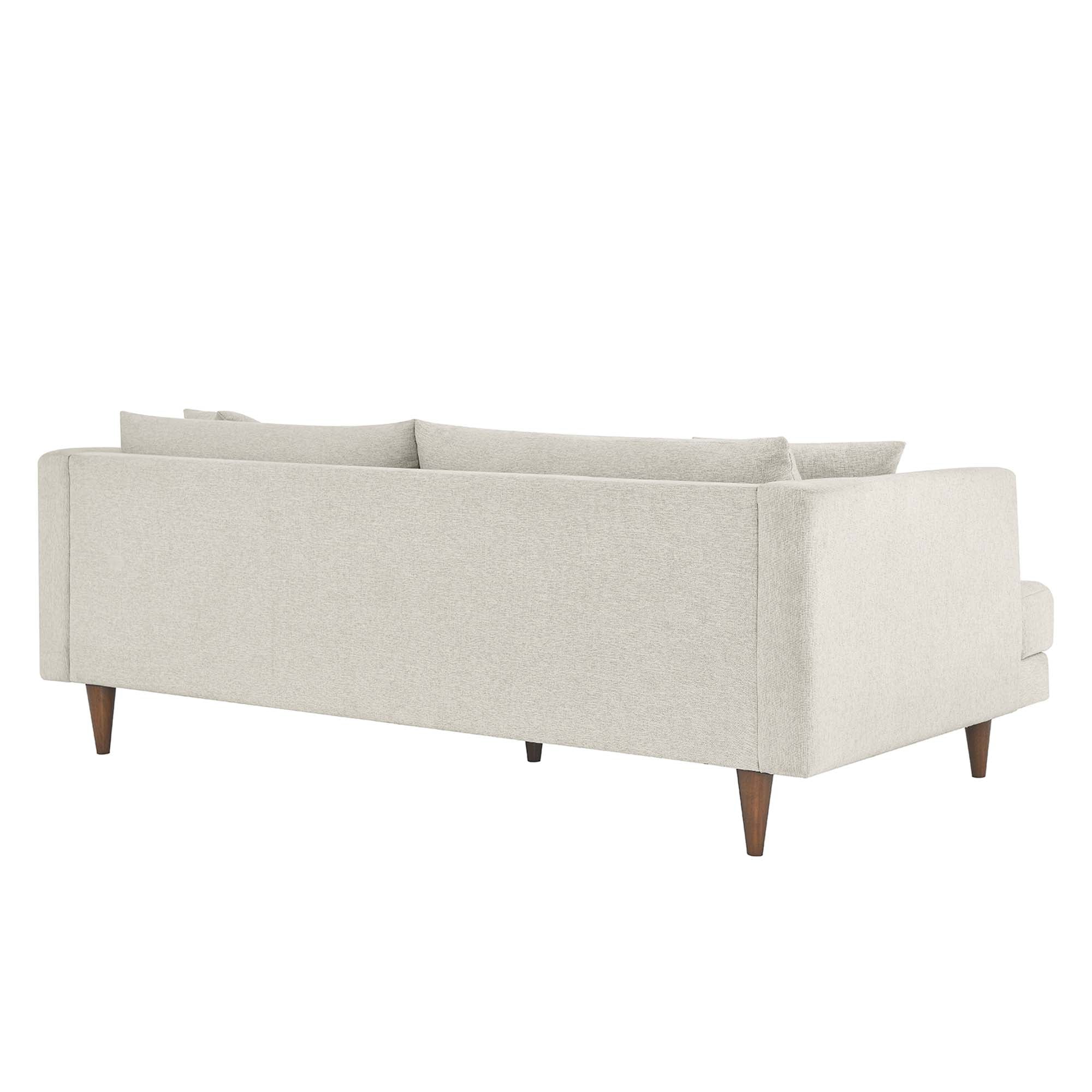 Zoya Down Filled Overstuffed Sofa - Ivory Fabric