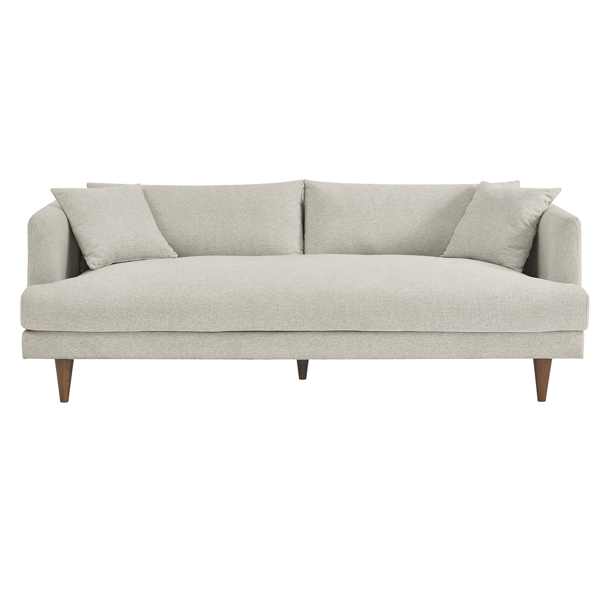 Zoya Down Filled Overstuffed Sofa - Ivory Fabric