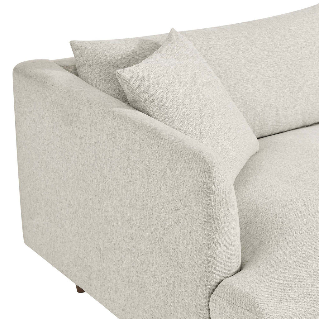 Zoya Down Filled Overstuffed Sofa - Ivory Fabric