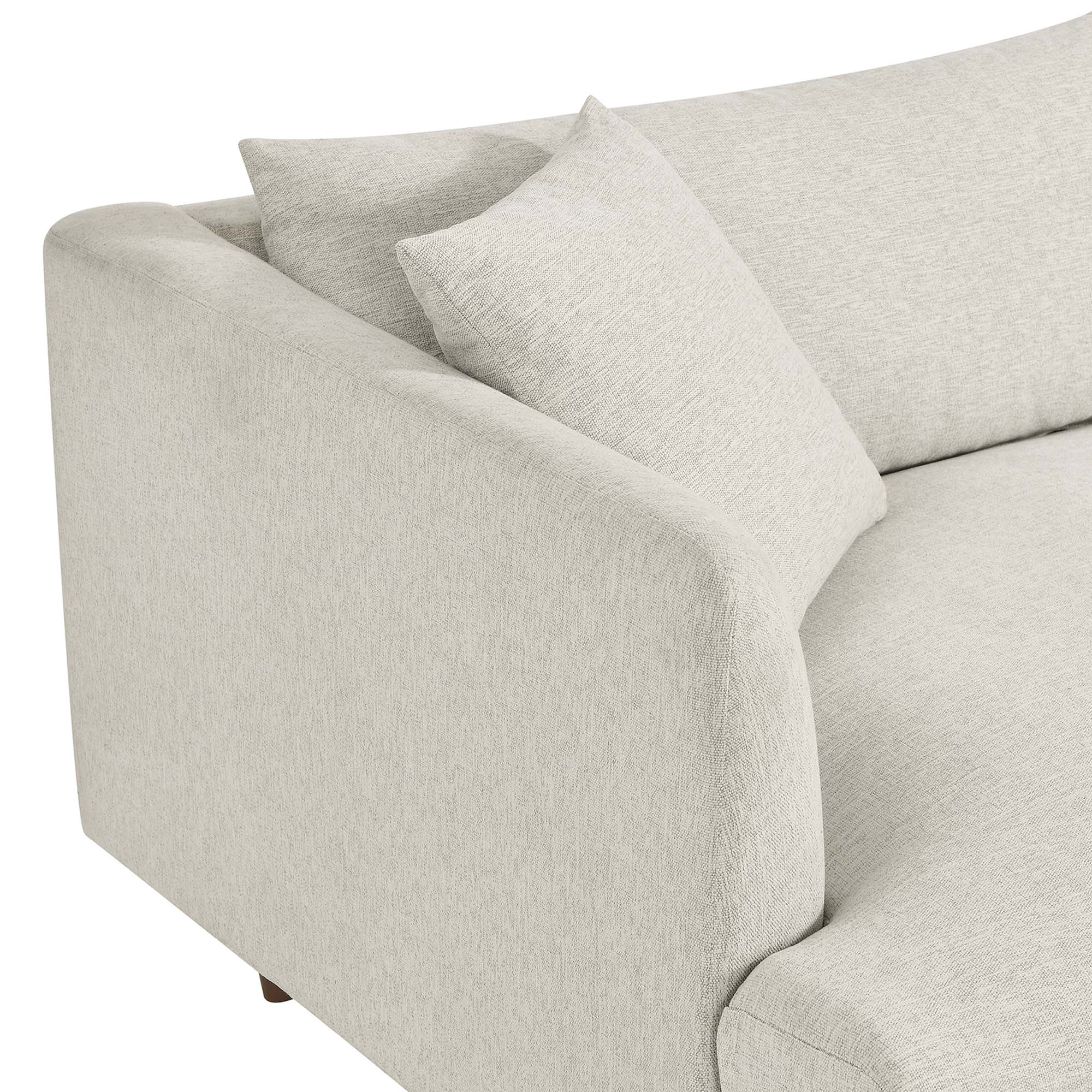 Zoya Down Filled Overstuffed Sofa - Ivory Fabric